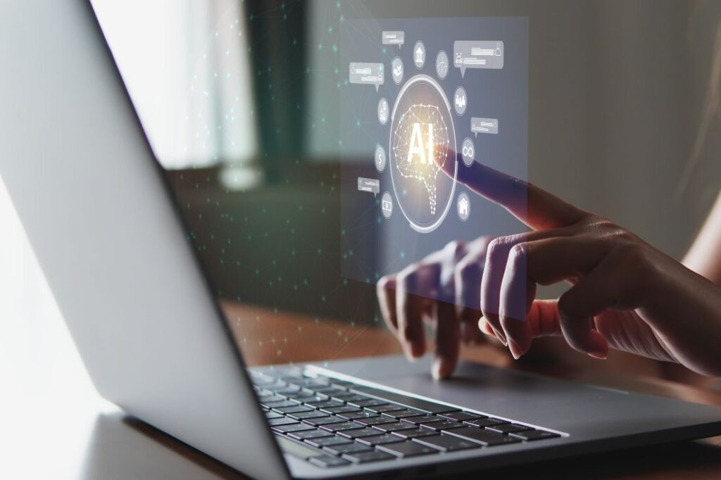 A person using AI on their computer