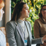 Colleagues working in a professional environment, part of a networking event