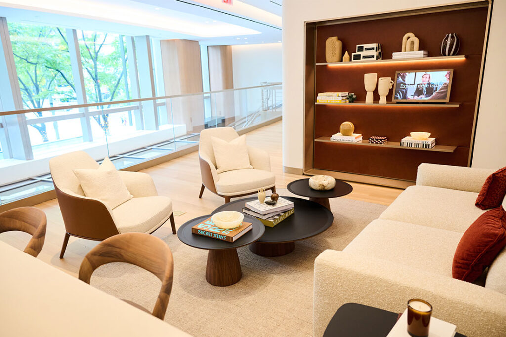 sleek and modern interior of new JPMorgan bank branches