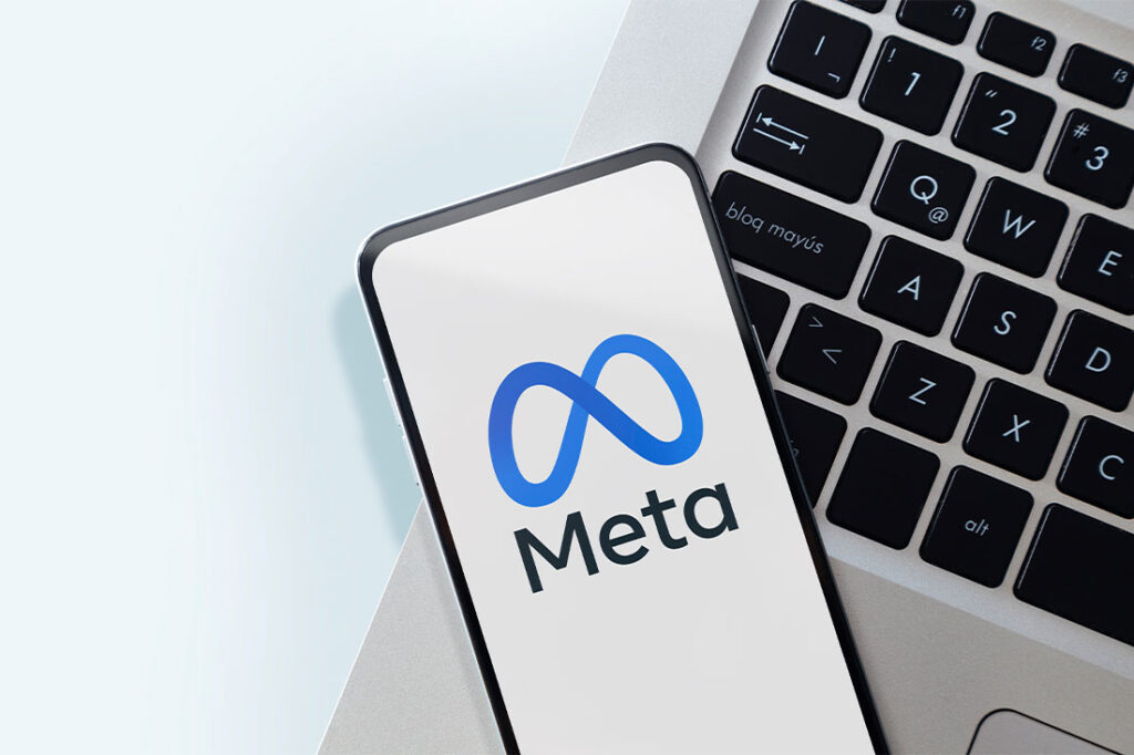 Meta logo on smartphone screen