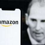 Amazon CEO Andy Jassy and a phone running the Amazon app