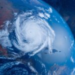 A view of Earth from space.