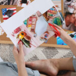Woman creating a vision board