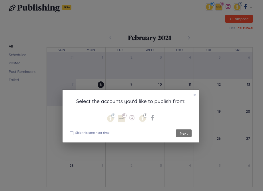 social scheduling - all accounts in one place